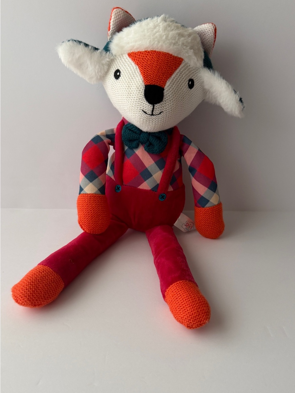 Spark Create Imagine Fox In Red Pants 18“ Plush Toy W/Rattle Crinkle Winter Hat